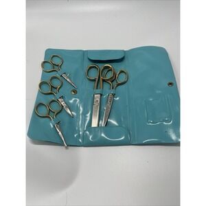 Scissors Germany Hallmark w/ Two Palm Trees Gold Tone Handles Vintage Lot of 5